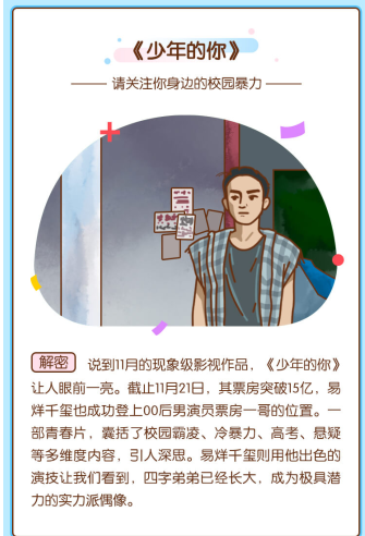 美柚投放11月大数据报告:《少年的你》引发对“校园暴力”的热议 美柚投放11月大数据报告:《少年的你》引发对“校园暴力”的热议