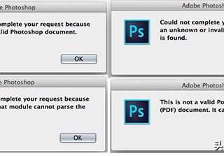 因为文件格式模块不能解析文件（图片导入ps显示无法解析的原因）