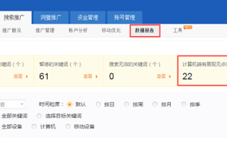 搜狗广告可以通过数据报告查看有展现无点击的关键词信息，进行优化