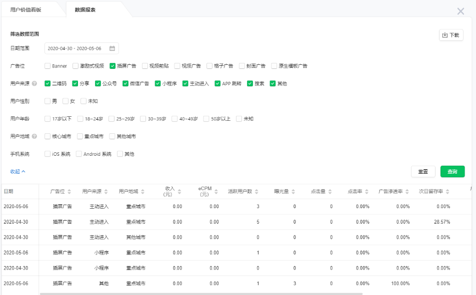 小游戏流量主数据统计 | 腾讯广告账户